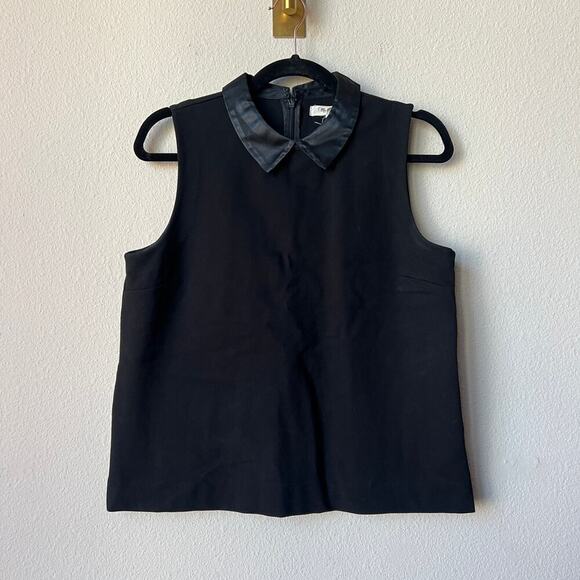 Madewell Black Contrast Collar Tank Top Size M - Picture 2 of 5